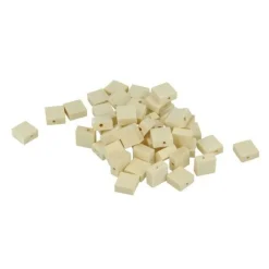 Artemio - 50 perles en bois carrées plates 10 x 3 mm Hot