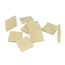 Artemio Bijoux Et Perles | - 12 perles en bois carrées 30 x 5 mm