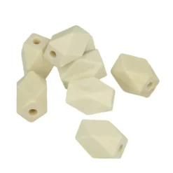 Artemio Bijoux Et Perles | - 8 perles en bois polygonales 16 x 11 mm
