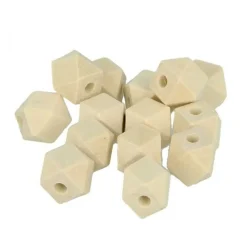 Artemio - 14 perles en bois polygonales 12 x 16 mm Discount