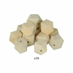 Artemio - 16 perles en bois polygonales 20 x 27 mm Best