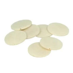 Artemio - 10 perles en bois rondes plates 40 mm Outlet