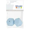 Artemio - 2 perles silicone hexagonales - 17 mm - bleu pastel Sale