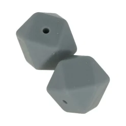 Artemio - 2 perles silicone hexagonales - 17 mm - gris Online