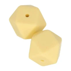 Artemio Bijoux Et Perles | - 2 perles silicone hexagonales - 17 mm - jaune