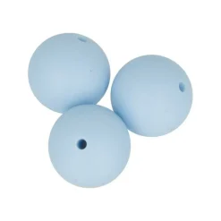 Artemio - 3 perles silicone rondes - 15 mm - bleu pastel New