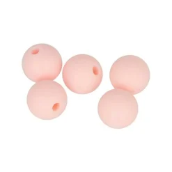 Artemio Bijoux Et Perles | - 5 perles silicone rondes - 10 mm - rose poudré