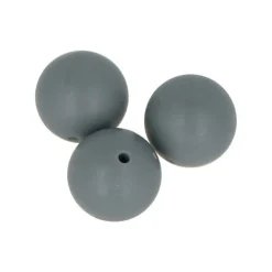 Artemio - 3 perles silicone rondes - 15 mm - gris New