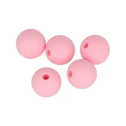 Artemio Bijoux Et Perles | - 5 perles silicone rondes - 10 mm - rose