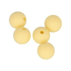 Artemio Bijoux Et Perles | - 5 perles silicone rondes - 10 mm - jaune