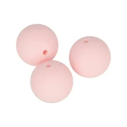 Artemio Bijoux Et Perles | - 3 perles silicone rondes - 15 mm - rose poudré