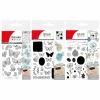 Artemio - 3 tampons transparents - plantes & papillons