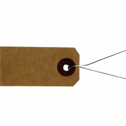 Artemio Librairie Et Papeterie | - 200 étiquettes kraft 4 x 2 cm avec fil métallique