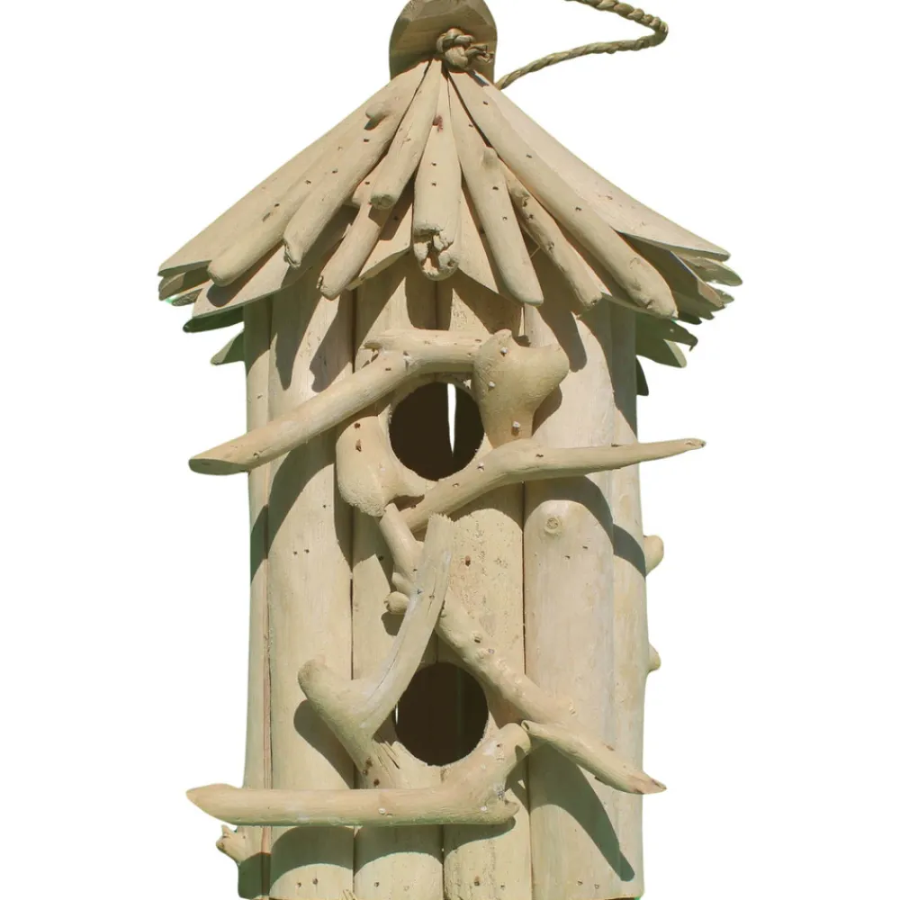 Artxlight Oiseaux Du Jardin | - Nichoir carré double en bois d'albésia à suspendre