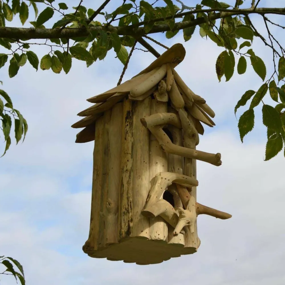 Artxlight Oiseaux Du Jardin | - Nichoir carré double en bois d'albésia à suspendre