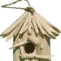 Artxlight - Nichoir carré en bois d'albésia à suspendre 19 x 19 x 20 cm Online