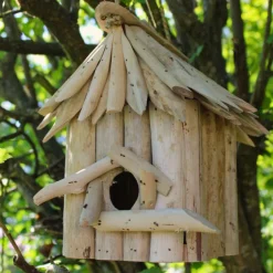 Artxlight Oiseaux Du Jardin | - Nichoir carré en bois d'albésia à suspendre 20 x 17 x 24 cm