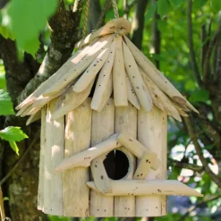 Artxlight Oiseaux Du Jardin | - Nichoir carré en bois d'albésia à suspendre 20 x 17 x 24 cm