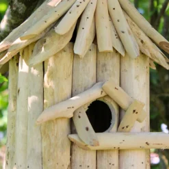 Artxlight Oiseaux Du Jardin | - Nichoir carré en bois d'albésia à suspendre 20 x 17 x 24 cm