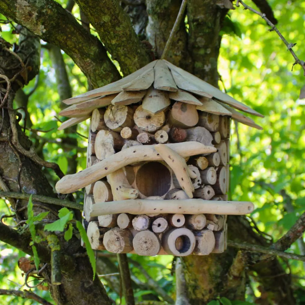 Artxlight Oiseaux Du Jardin | - Nichoir demi-rond en bois d'albésia à accorcher