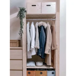 Astigarraga Décoration Créative | - Boîte de rangement en pin massif avec couvercle taille 4
