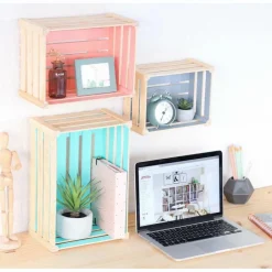 Astigarraga - Caisse de rangement en pin massif 36 x 25 x 17 cm Discount