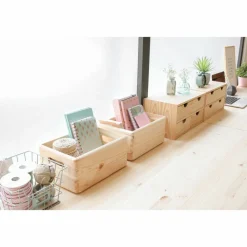 Astigarraga - Caisse en bois de rangement 30 x 20 x 14 cm Discount