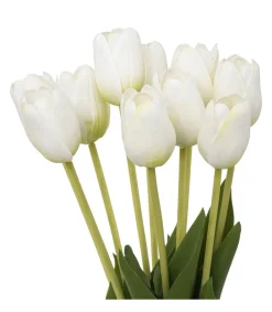 Atmosphera Bouquets De Fleurs | - Bouquet artificiel de 10 tulipes blanches h 48 cm