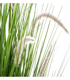 Atmosphera - Bouquet artificiel d'herbes et queues de chat en pot h 100 cm