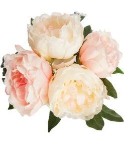 Atmosphera - Bouquet de fleurs artificielles 4 pivoines roses d. 25 x h. 30 cm Online