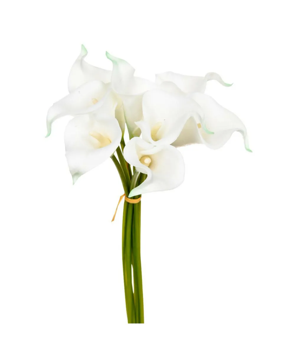 Atmosphera - Bouquet de fleurs artificielles 8 arums blanches h 36 cm