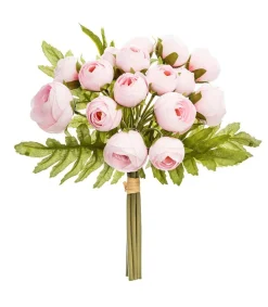 Atmosphera - Bouquet de fleurs artificielles 18 mini camélias rose d. 17 x h. 26 cm Hot