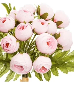 Atmosphera - Bouquet de fleurs artificielles 18 mini camélias rose d. 17 x h. 26 cm Hot