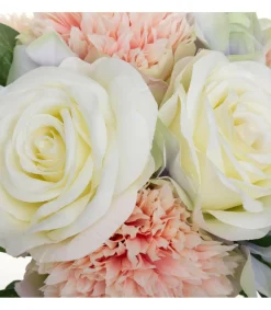 Atmosphera - Bouquet de fleurs artificielles roses et oeillets d. 20 x h. 26 cm Discount