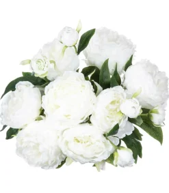 Atmosphera Bouquets De Fleurs | - Bouquet de fleurs artificielles 13 pivoines blanches d. 29 x h. 50 cm