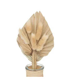 Atmosphera - Composition de fleurs séchées vase en verre h 28.5 cm Discount