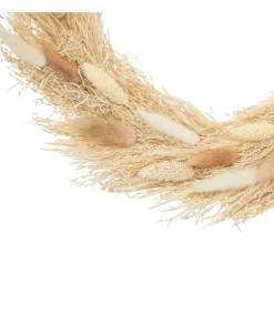 Atmosphera Bouquets De Fleurs | - Couronne de fleurs séchées beige et blanc d 36cm