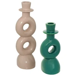 Atmosphera Createur D'interieur - Lot de 2 bougeoirs "mala" h18 25cm Discount