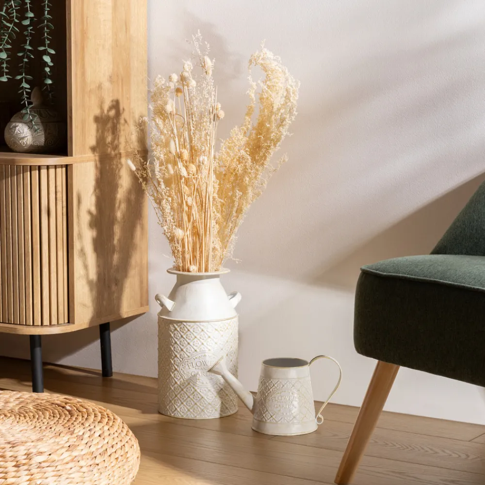 Atmosphera Createur D'interieur Vases Et Coupes | - Arrosoir "tino" blanc 27x16cm