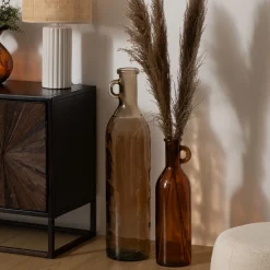 Atmosphera Createur D'interieur Vases Et Coupes | - Vase verre bouteille yana ambre h50cm