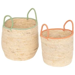 Atmosphera Createur D'interieur - 2 paniers "wild" beige Sale