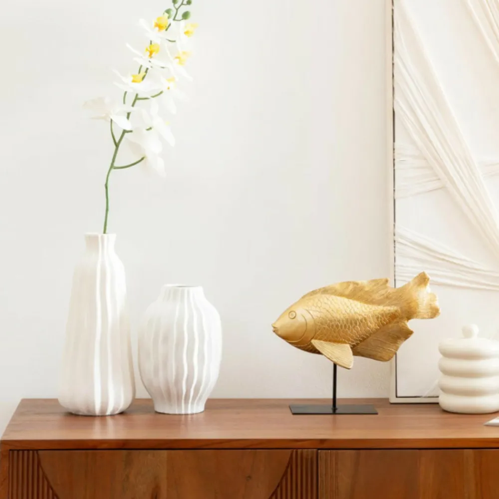 Atmosphera Createur D'interieur - Statuette poisson "océane" doré h25cm Outlet