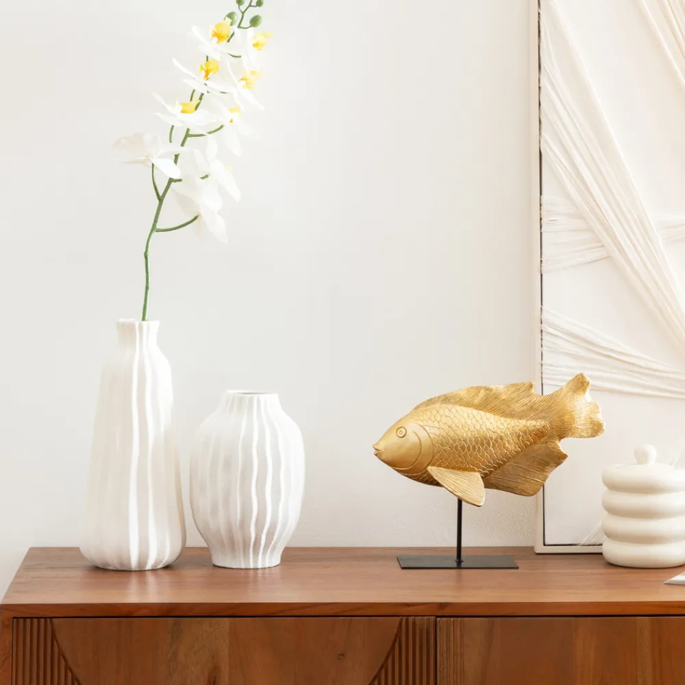 Atmosphera Createur D'interieur - Statuette poisson "océane" doré h25cm Outlet