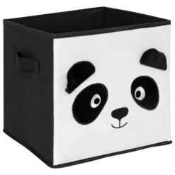 Atmosphera Createur D'interieur - Boîte de rangement enfant panda "joey" noir & blanc 29x29cm Clearance