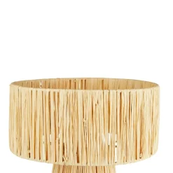 Atmosphera Createur D'interieur Objets De Décoration | - Lampe à poser "orane" raphia beige h34cm