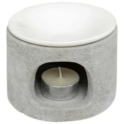 Atmosphera Createur D'interieur - Brûle-parfum "olioa" ciment 11x7cm Outlet