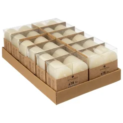 Atmosphera Createur D'interieur - Lot de 4 bougies rustiques 60g blanc ivoire New