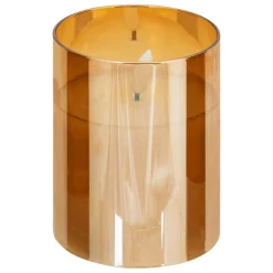Atmosphera Createur D'interieur - Coffret 3 bougies led sena verre ambre d75cm New