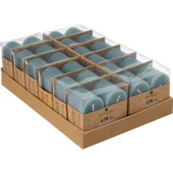 Atmosphera Createur D'interieur - Lot de 4 bougies rustiques 60g bleu orage Discount