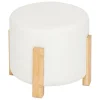 Atmosphera Createur D'interieur - Tabouret "bansa" bouclette bambou blanc d37,5x32cm Best
